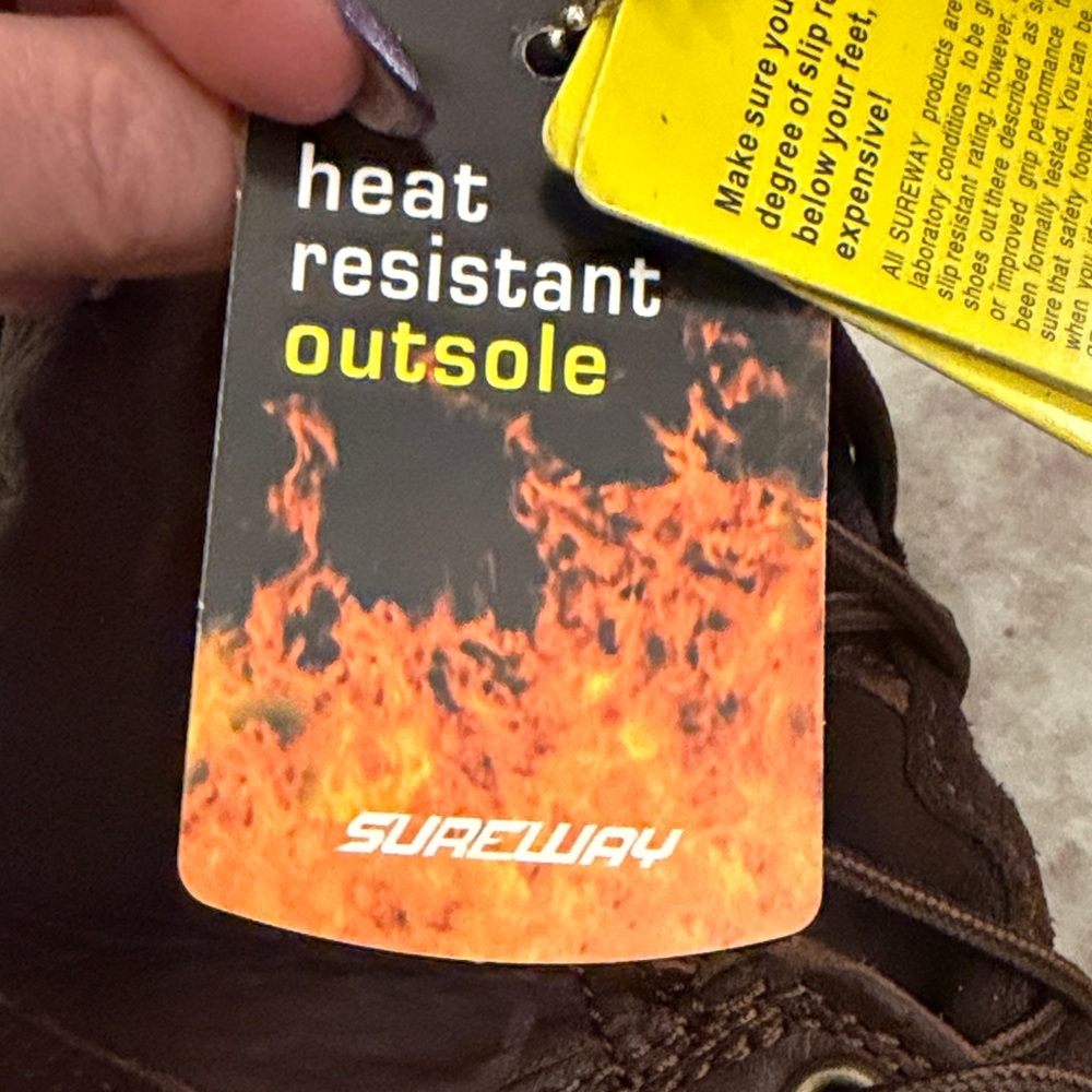 Men's Brown Leather work Boots - Picture 5 of 12